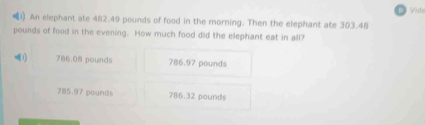 an elephant ate 482.49 pounds of food in the morning. then the elephant…