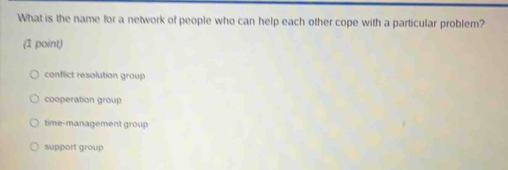 what is the name for a network of people who can help each other cope w…