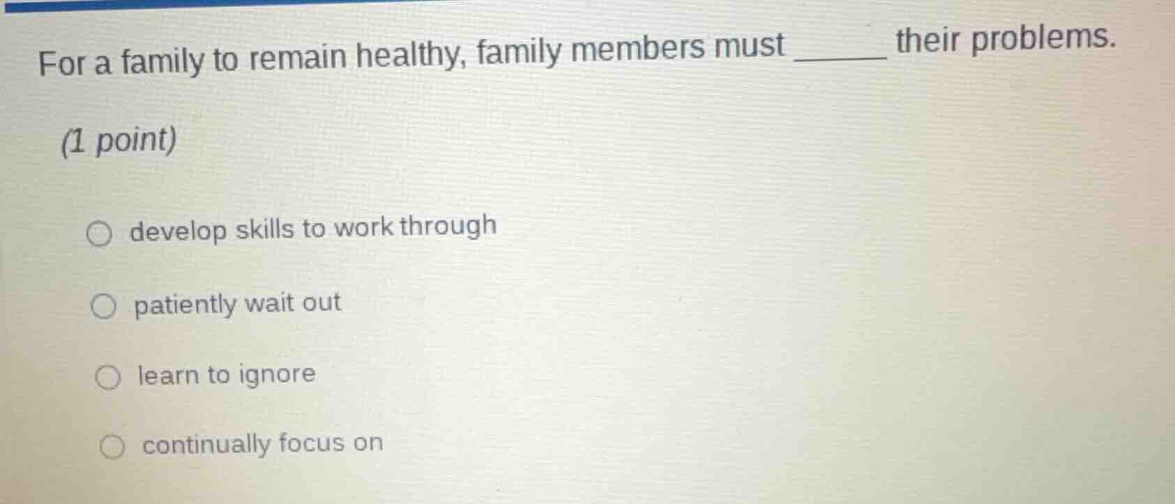 for a family to remain healthy, family members must ______ their proble…