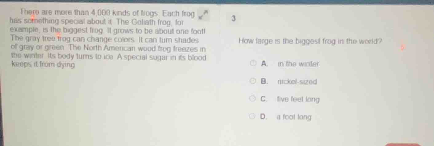 there are more than 4,000 kinds of frogs. each frog has something speci…