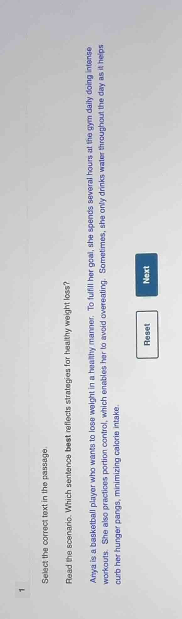 select the correct text in the passage. read the scenario. which senten…