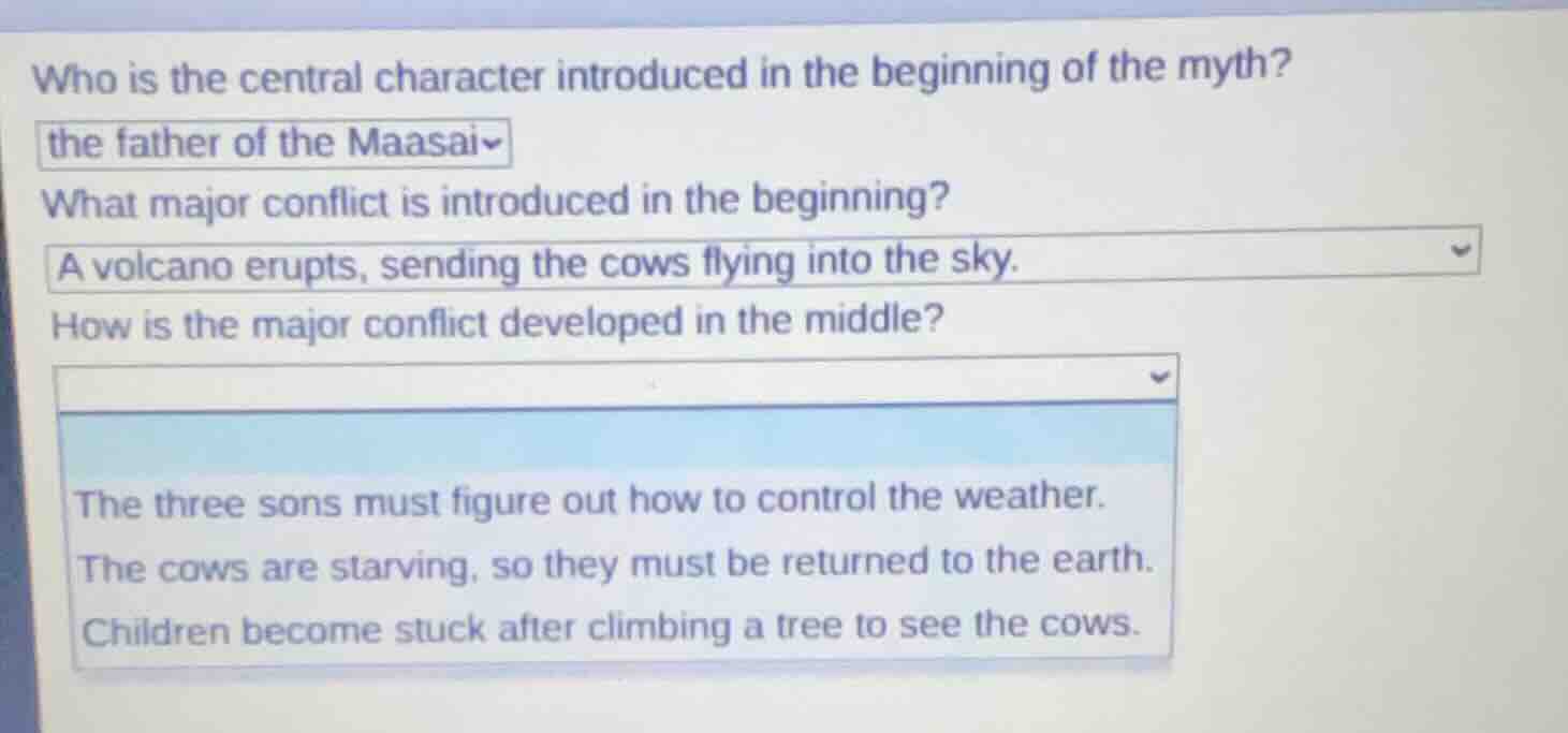 who is the central character introduced in the beginning of the myth? t…