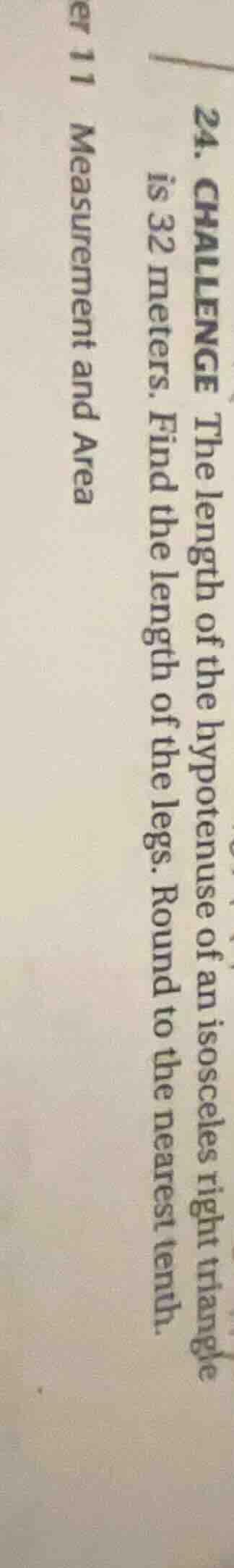 24. challenge the length of the hypotenuse of an isosceles right triang…