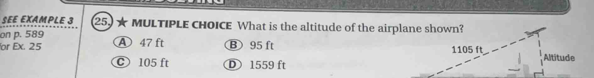 25. ★ multiple choice what is the altitude of the airplane shown? a 47 …