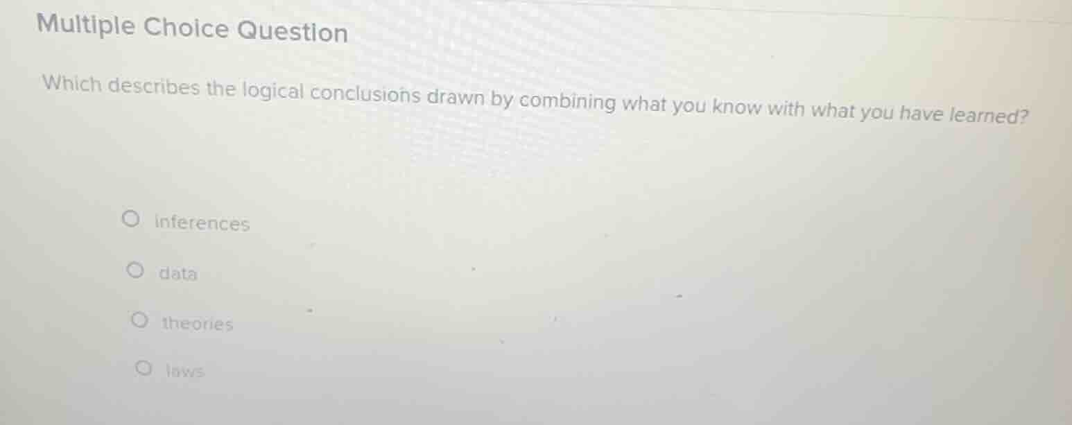 multiple choice question which describes the logical conclusions drawn …