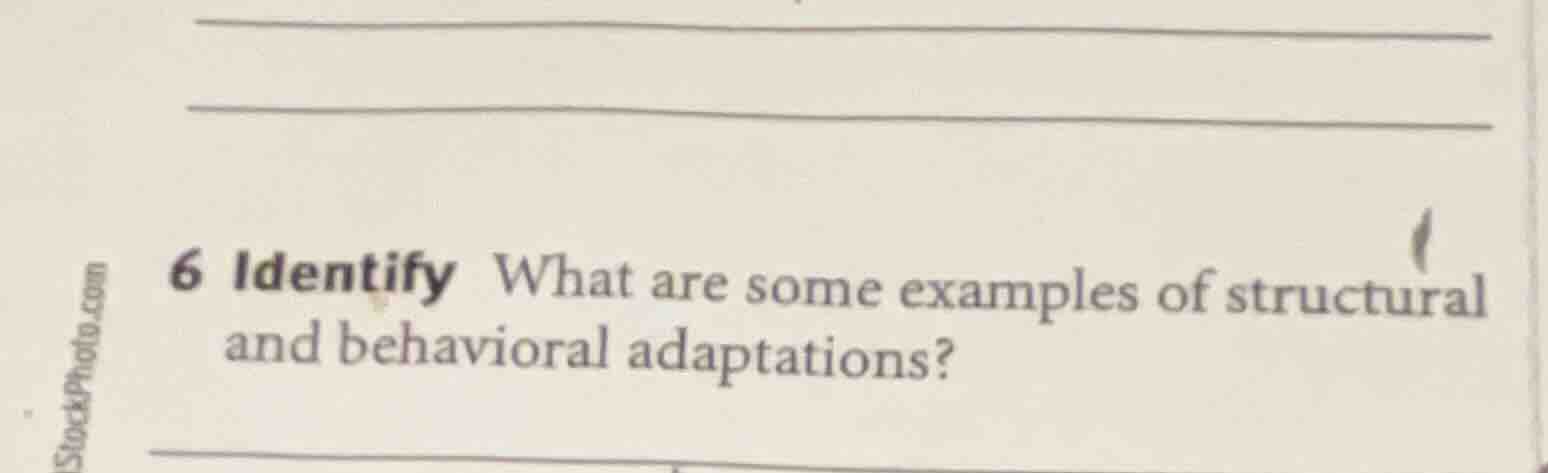6 identify what are some examples of structural and behavioral adaptati…