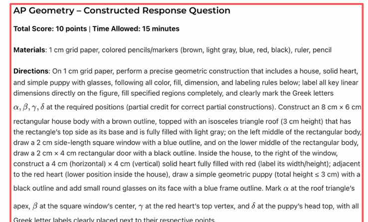 ap geometry – constructed response question total score: 10 points | ti…