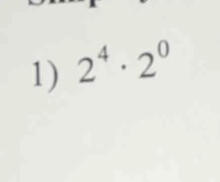 1) $2^4 \\cdot 2^0$
