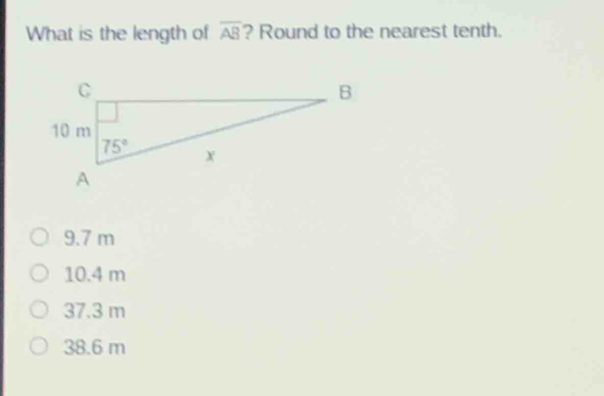 what is the length of \\(\\overline{ab}\\)? round to the nearest tenth.…