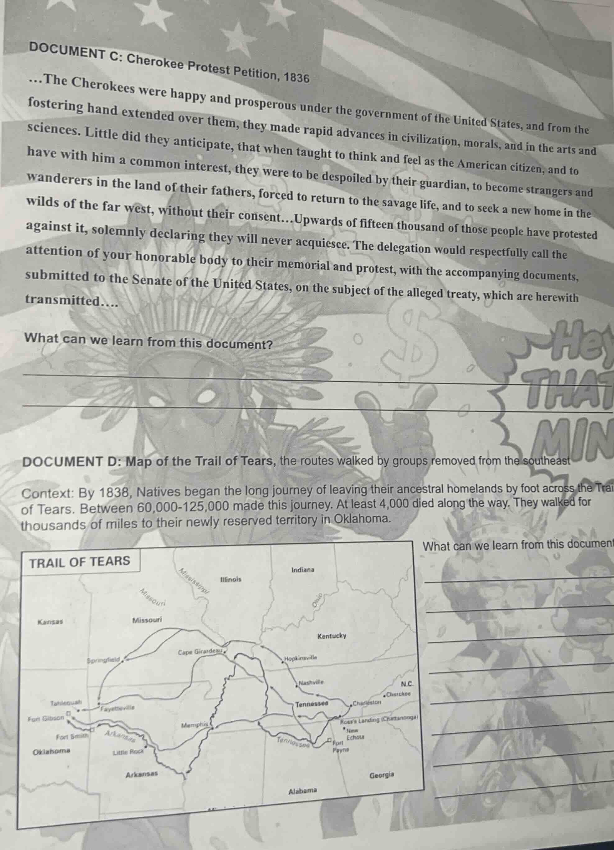 document c: cherokee protest petition, 1836 ...the cherokees were happy…