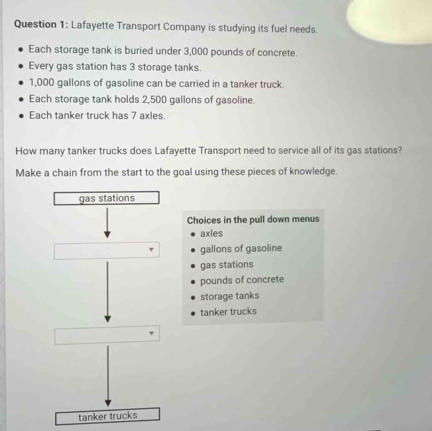 question 1: lafayette transport company is studying its fuel needs. - e…