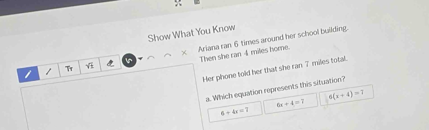 show what you know ariana ran 6 times around her school building. then …