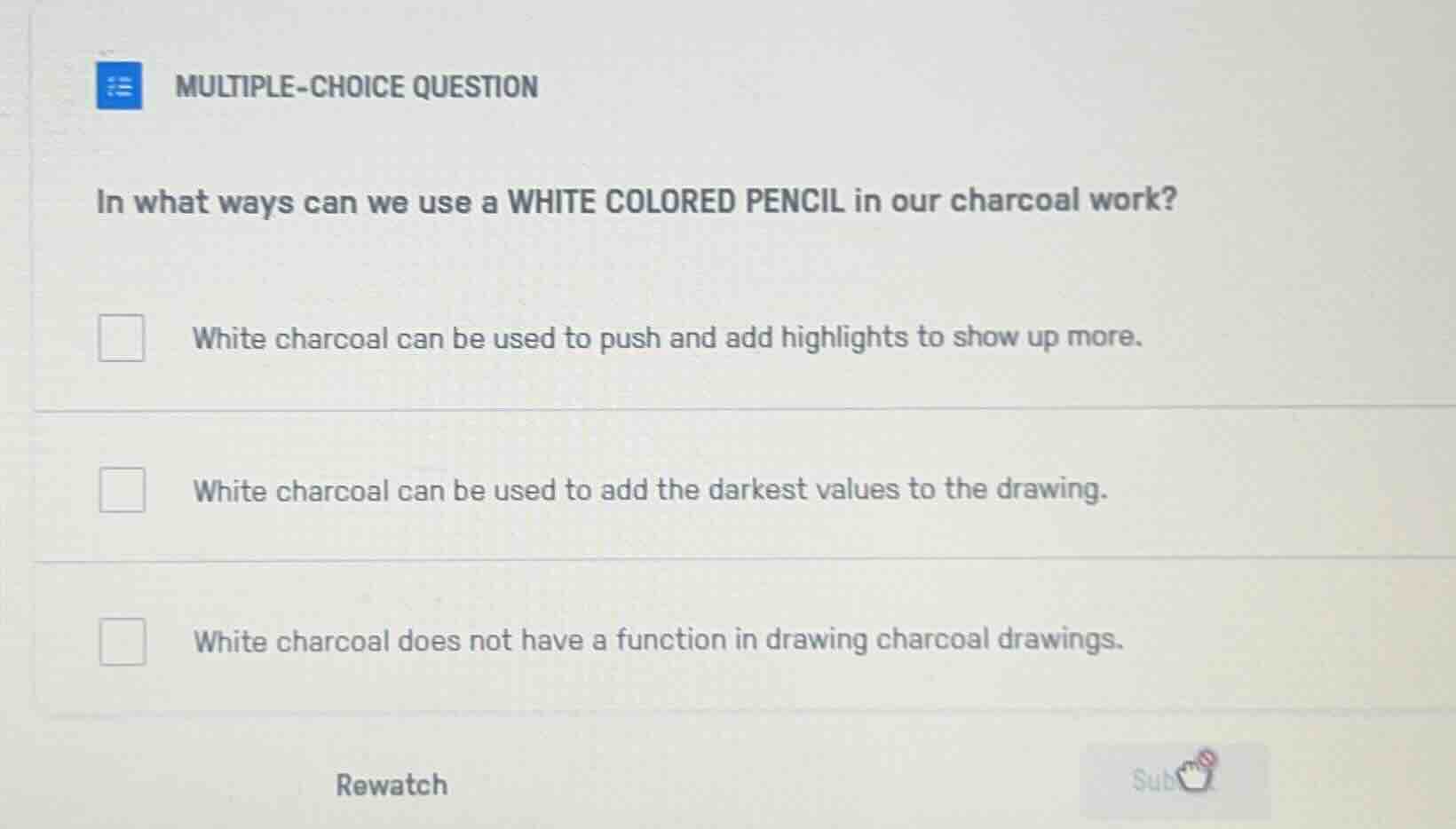multiple-choice question in what ways can we use a white colored pencil…