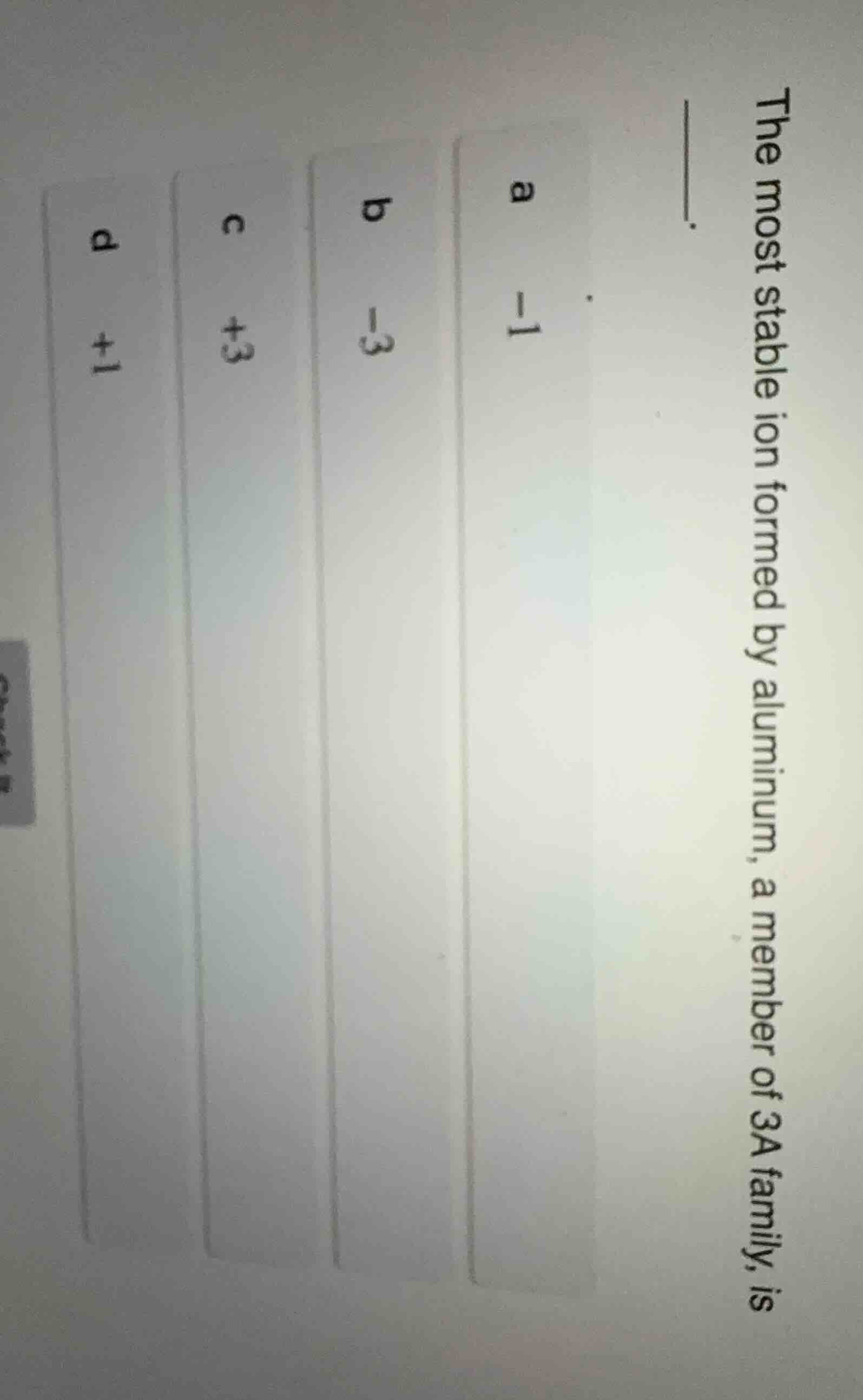 the most stable ion formed by aluminium, a member of 3a family, is ____…