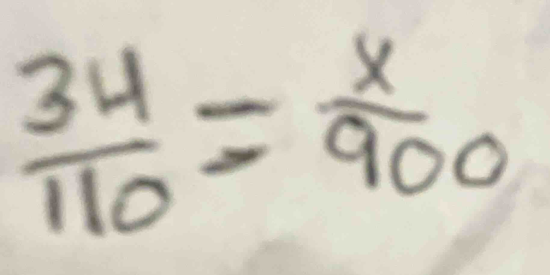 (\frac{34}{110} = \frac{x}{900})