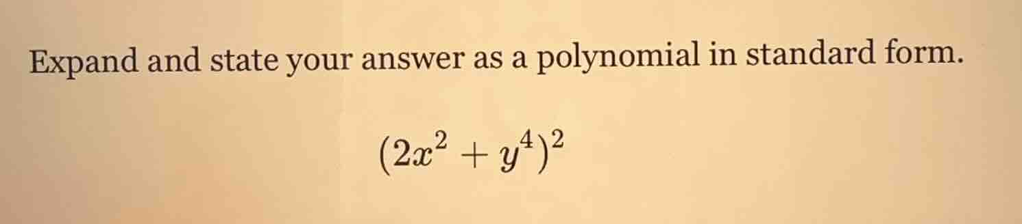 expand and state your answer as a polynomial in standard form. $(2x^2 +…
