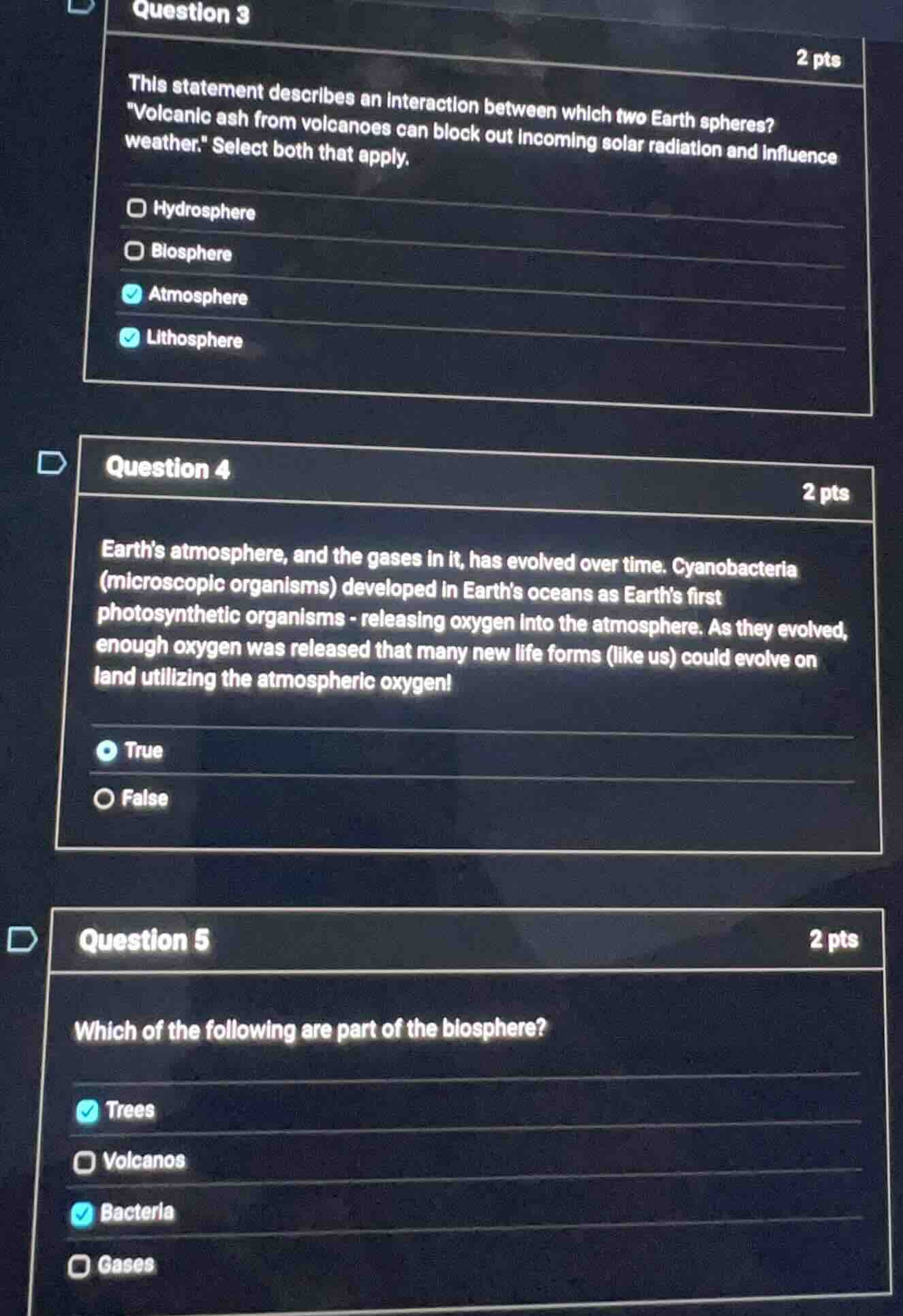 question 3 2 pts this statement describes an interaction between which …