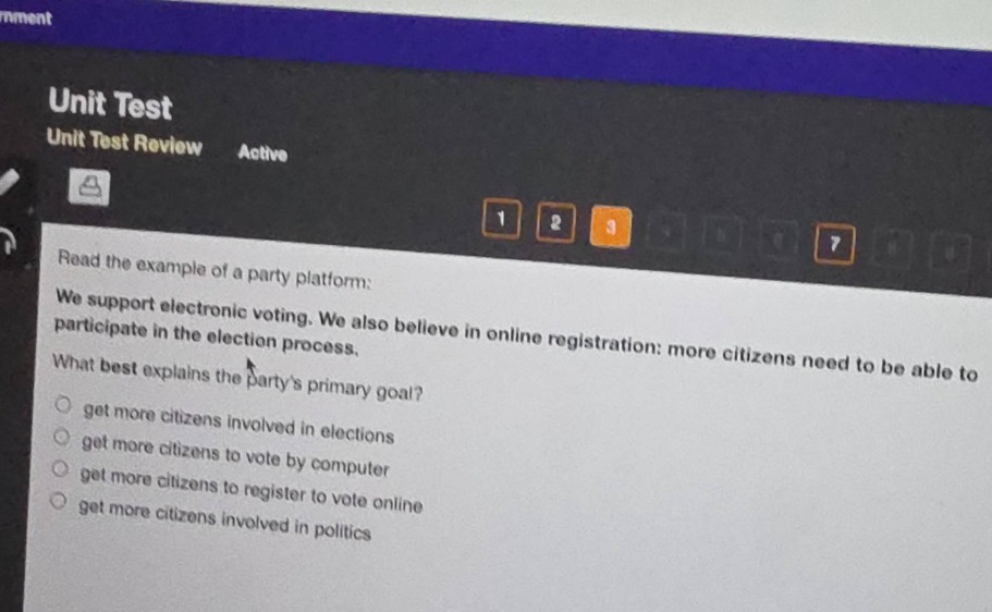 read the example of a party platform: we support electronic voting. we …