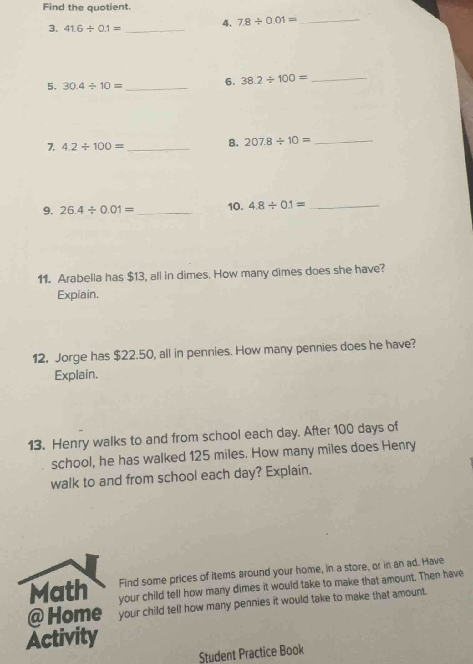 find the quotient. 3. $41.6 \\div 0.1 = \\underline{\\quad\\quad}$ 4. $…