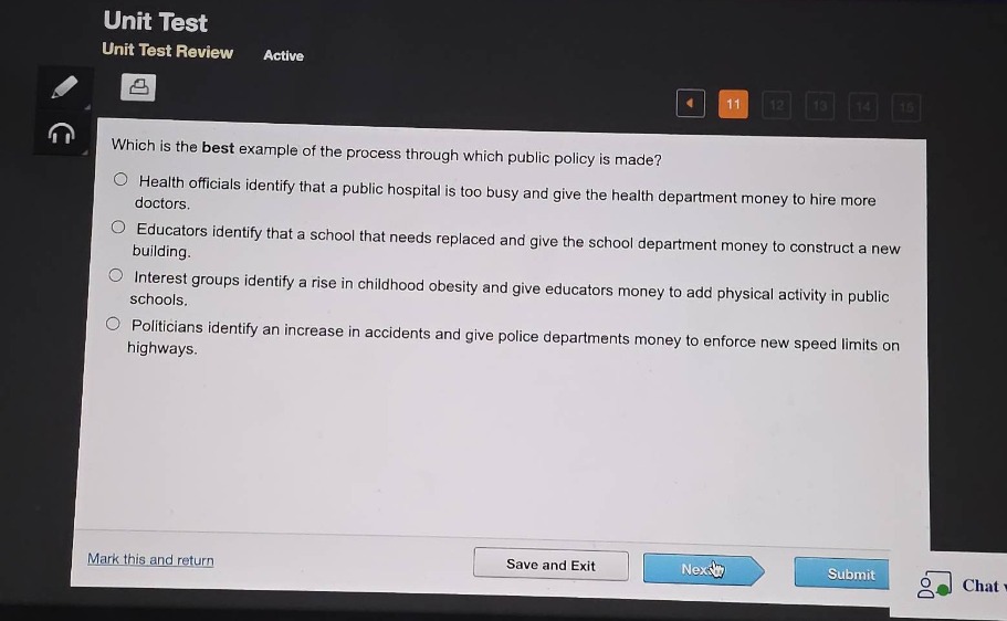 unit test unit test review active 11 12 13 14 15 which is the best exam…