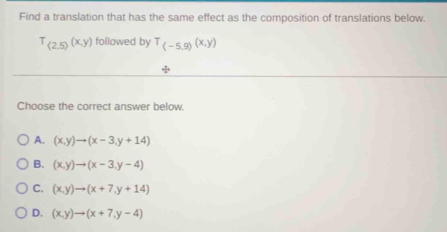 find a translation that has the same effect as the composition of trans…