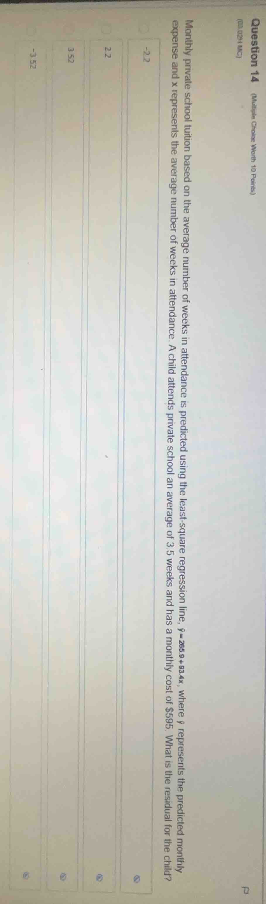 question 14 (multiple choice worth 10 points) (m2024 wc) monthly privat…