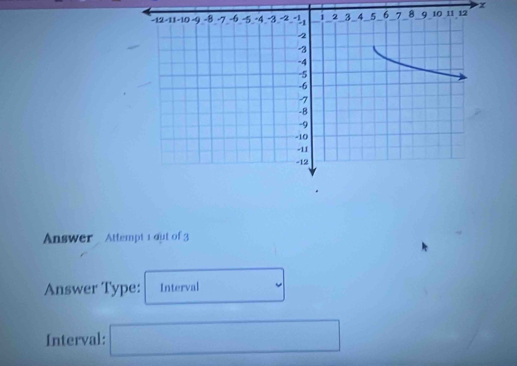 answer attempt 1 out of 3 answer type: interval interval: