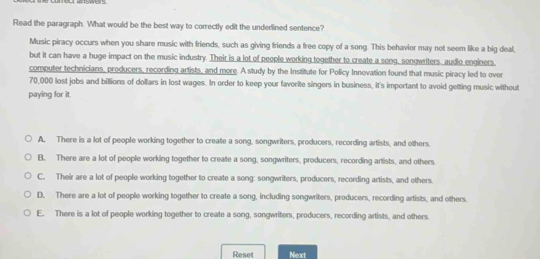 read the paragraph. what would be the best way to correctly edit the un…