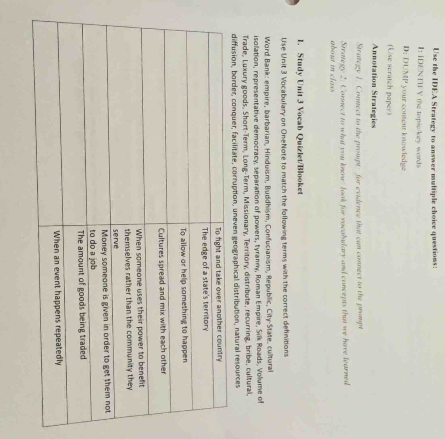 use the idea strategy to answer multiple choice questions: i: identify …