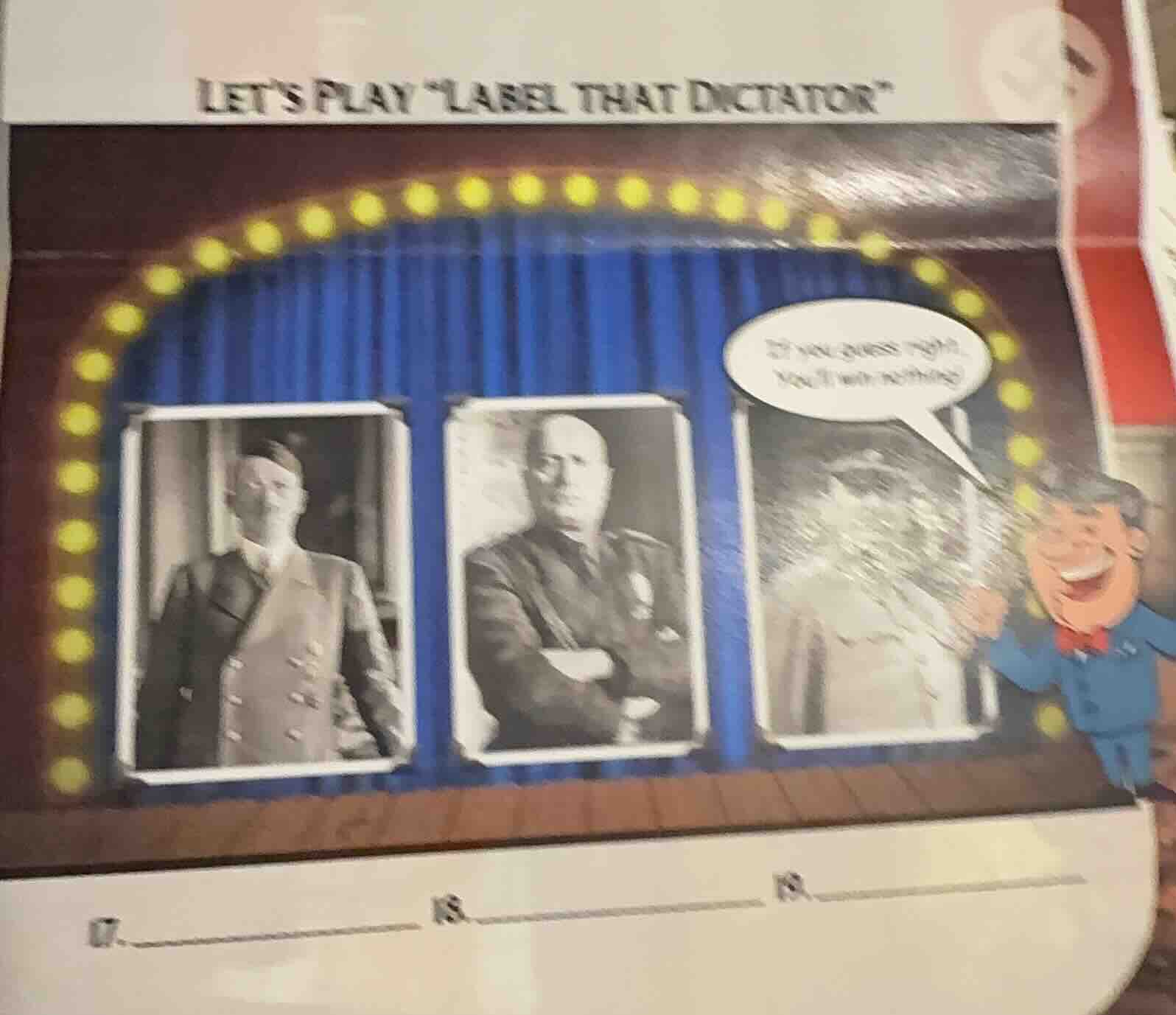 lets play \label that dictator\ if you guess right, youll win nothing! …