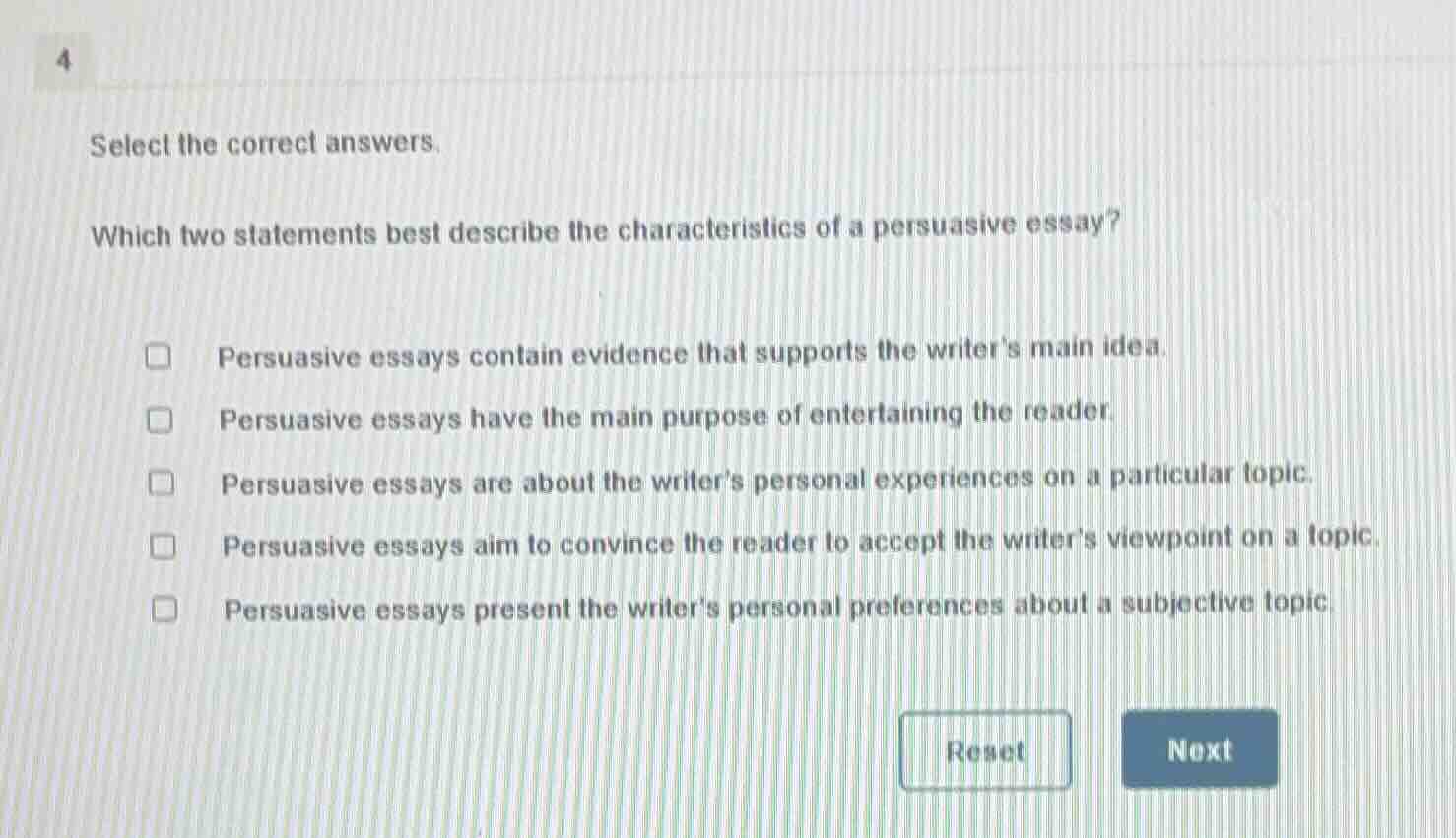4 select the correct answers. which two statements best describe the ch…