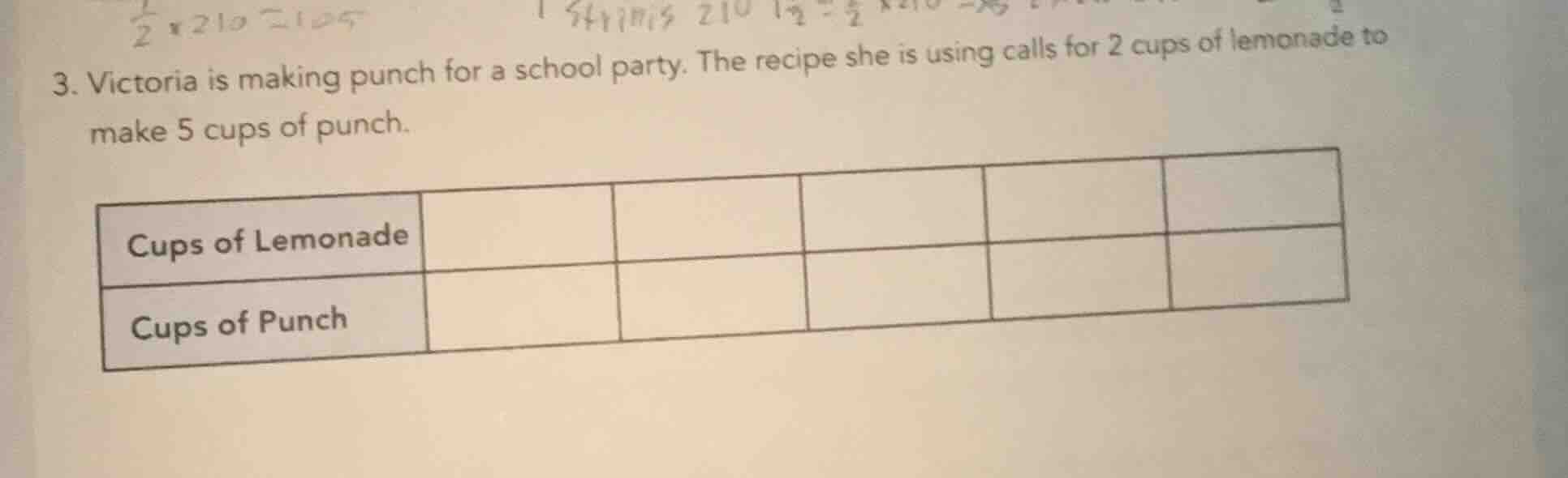 3. victoria is making punch for a school party. the recipe she is using…