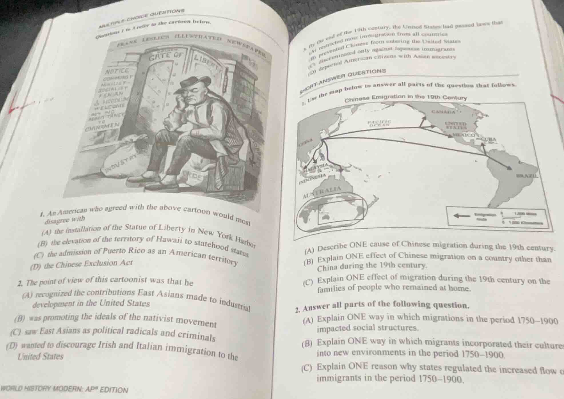 multiple-choice questions questions 1 to 3 refer to the cartoon below. …