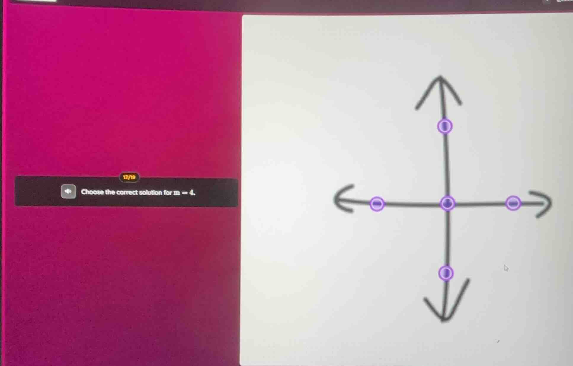 choose the correct solution for m = 4.