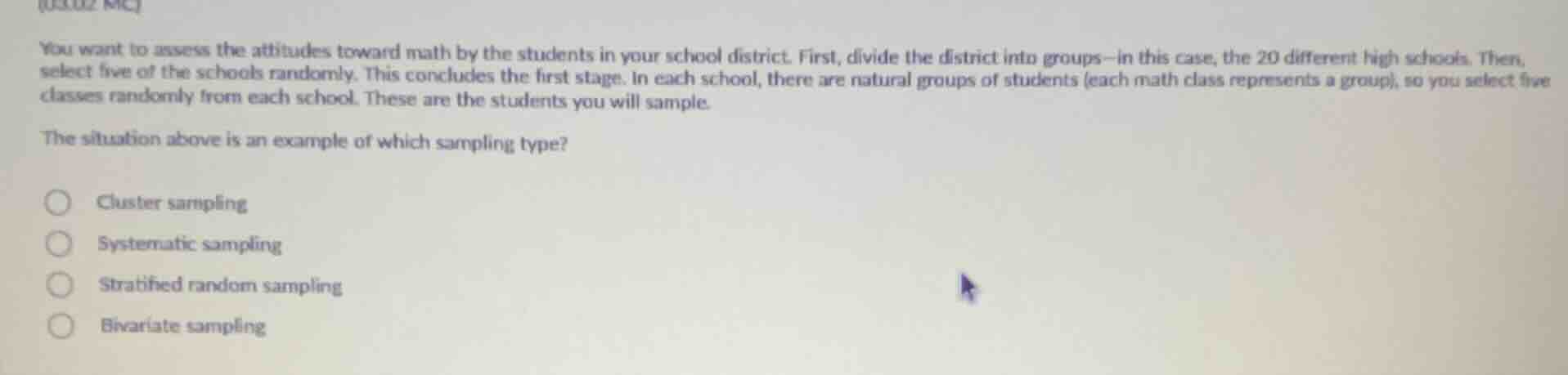 you want to assess the attitudes toward math by the students in your sc…