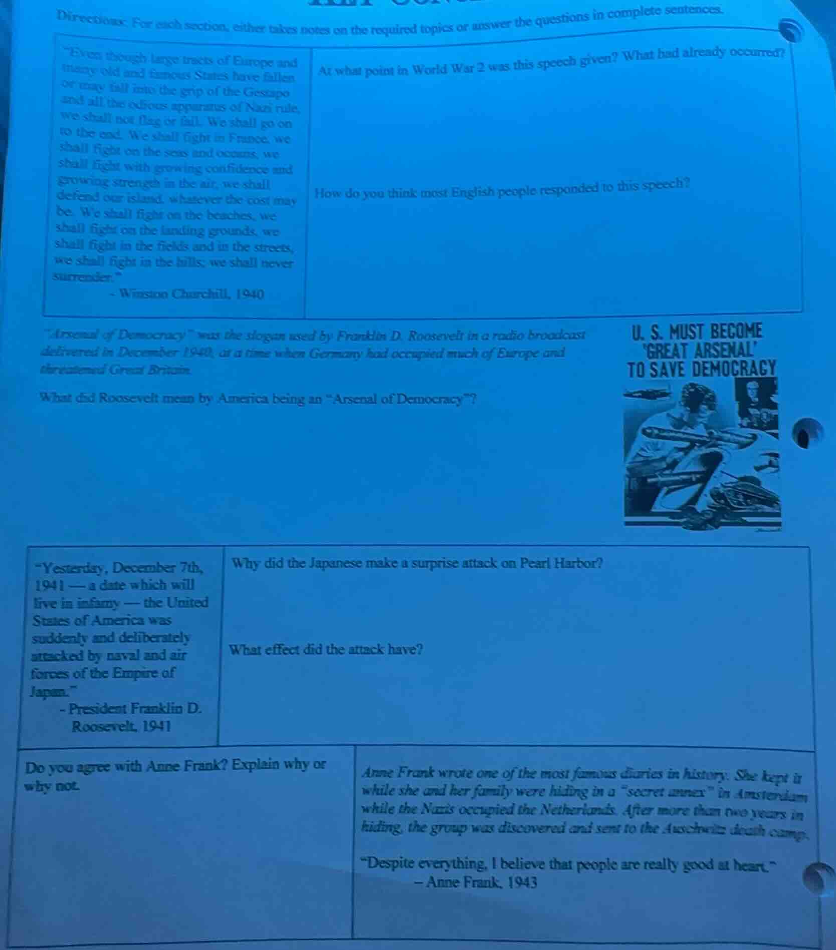 directions: for each section, either takes notes on the required topics…