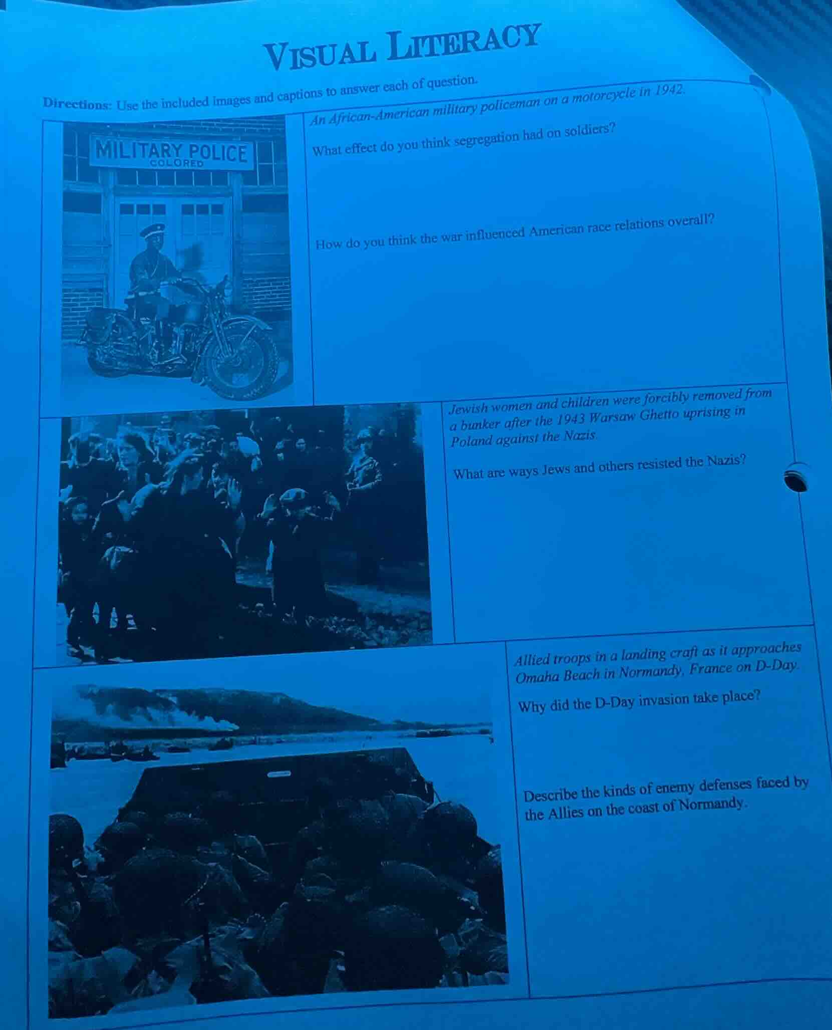 visual literacy directions: use the included images and captions to ans…