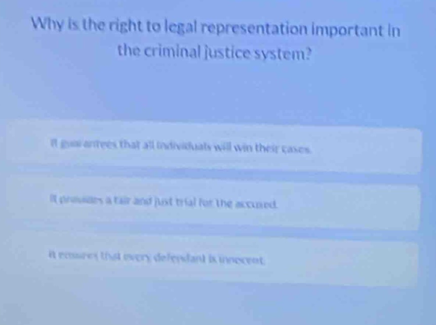why is the right to legal representation important in the criminal just…