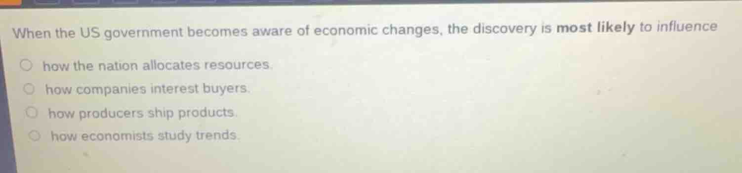 when the us government becomes aware of economic changes, the discovery…