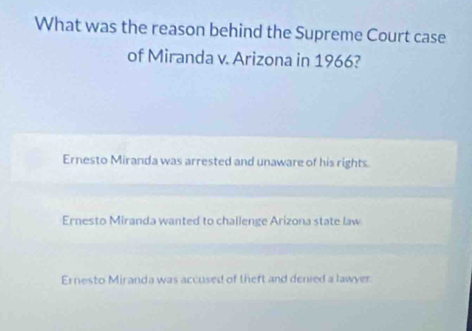 what was the reason behind the supreme court case of miranda v. arizona…