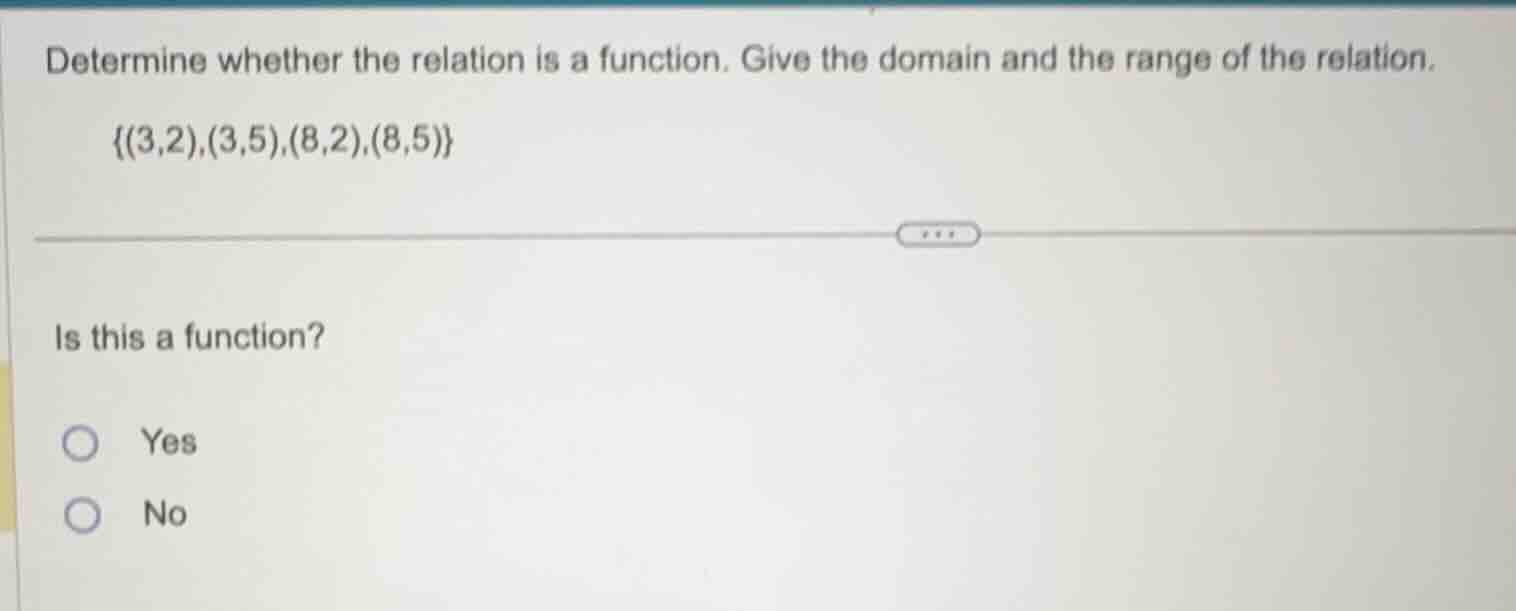 determine whether the relation is a function. give the domain and the r…