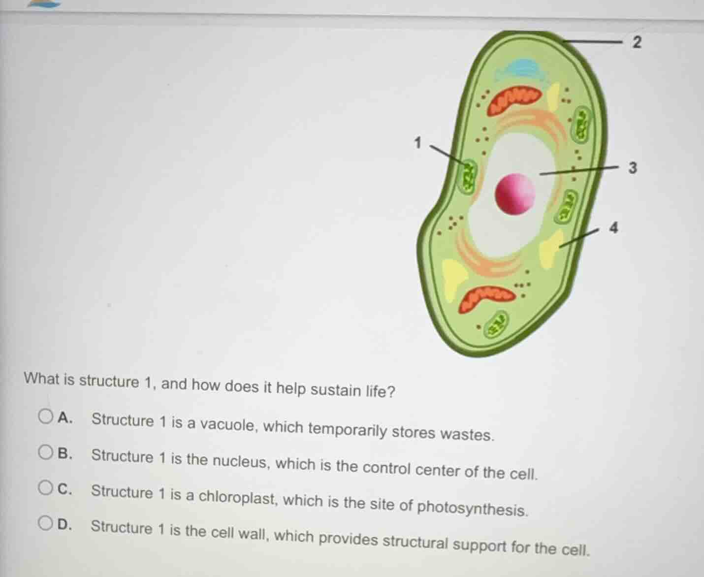 what is structure 1, and how does it help sustain life? a. structure 1 …