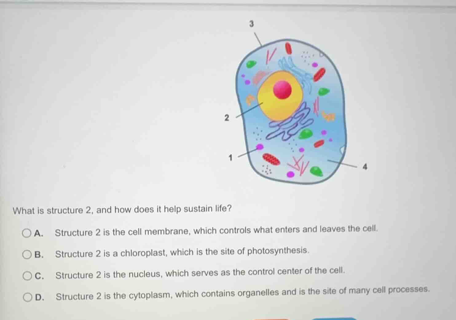 what is structure 2, and how does it help sustain life? a. structure 2 …