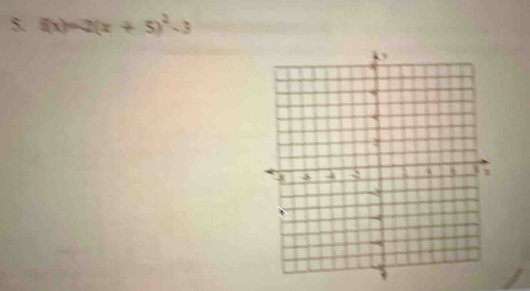 5. $g(x) = -2(x + 5)^2 - 3$