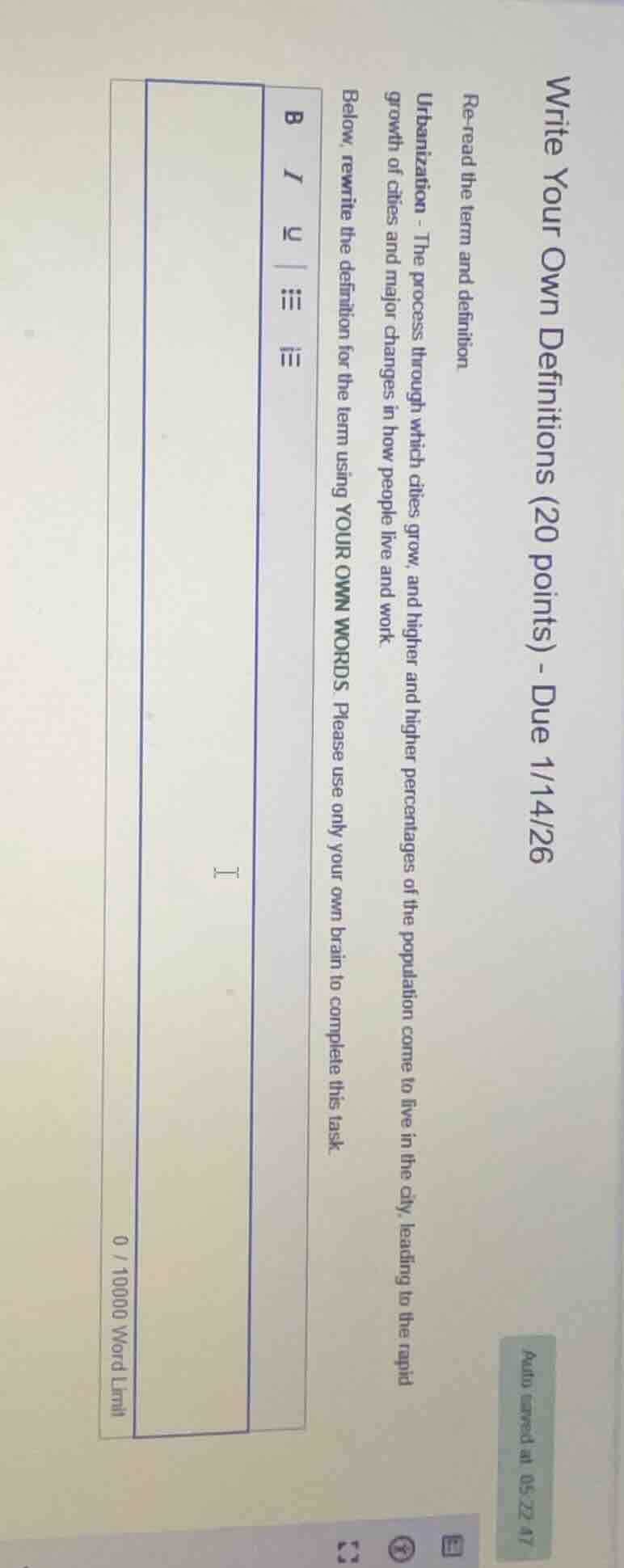 write your own definitions (20 points) - due 1/14/26 re - read the term…