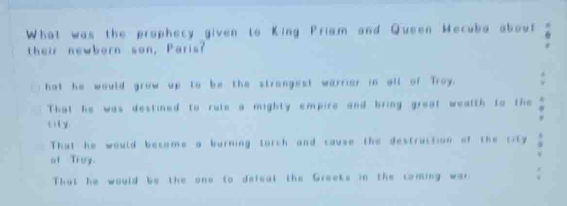 what was the prophecy given to king priam and queen hecuba about their …