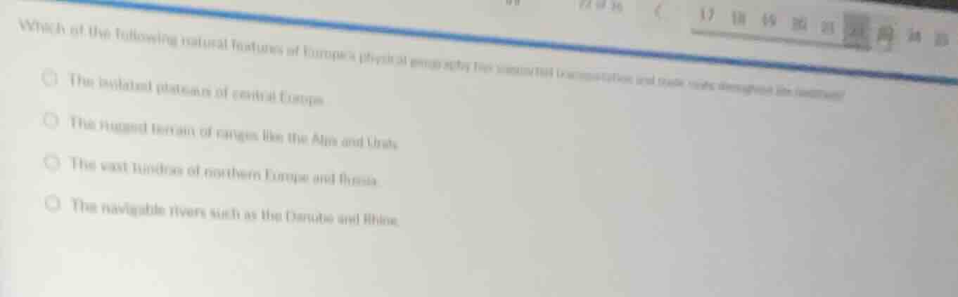 which of the following natural features of europes physical geography h…
