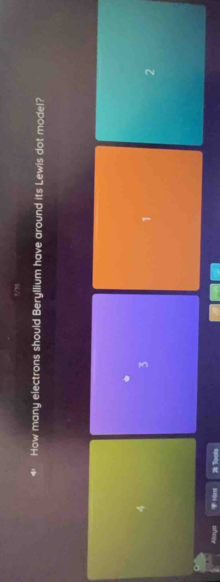 how many electrons should beryllium have around its lewis dot model?
