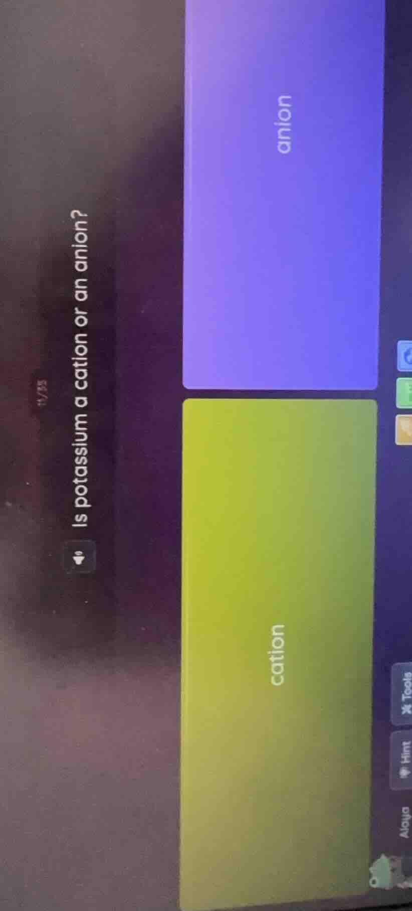 is potassium a cation or an anion? anion cation