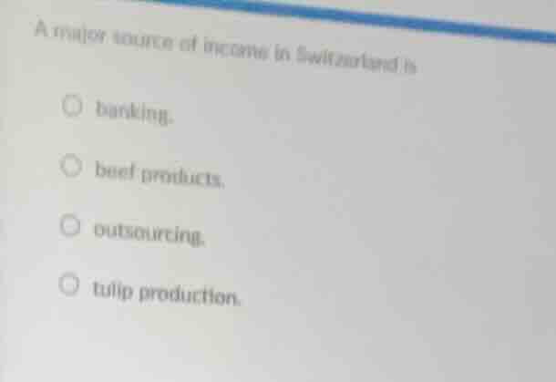 a major source of income in switzerland is banking. bief products. outs…